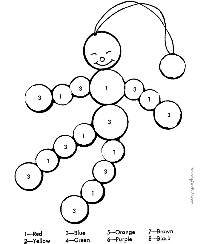 Free color by number pages for kids