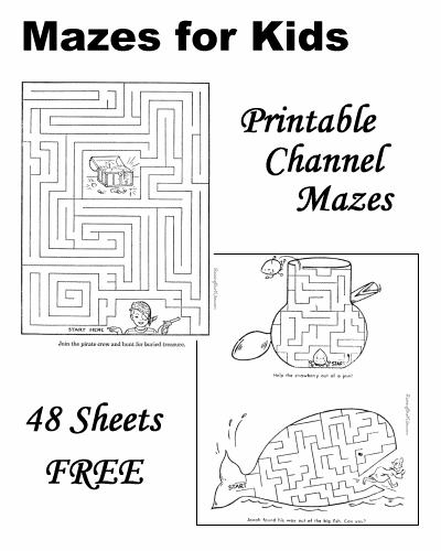 Kids maze - 48 free to print!