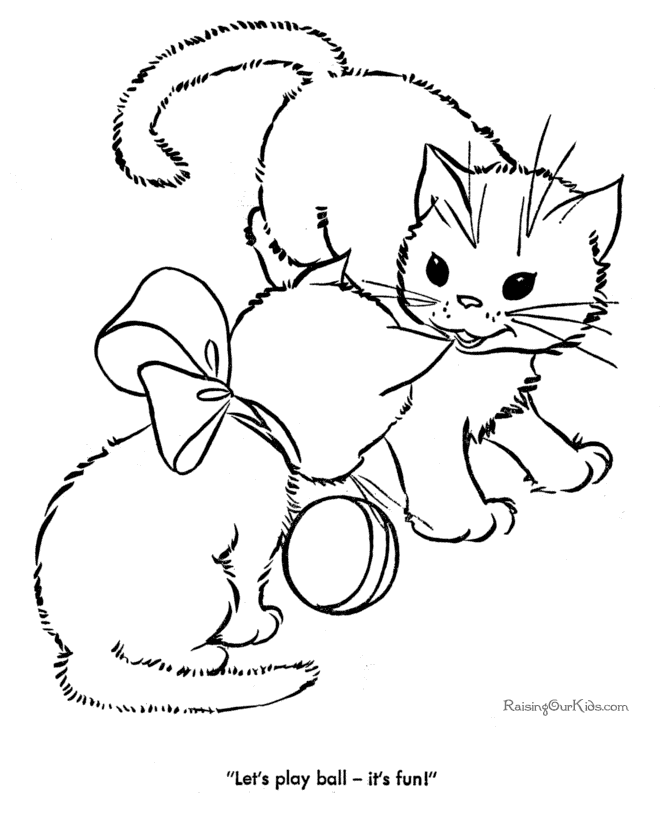kitty cat free coloring pages - photo #18