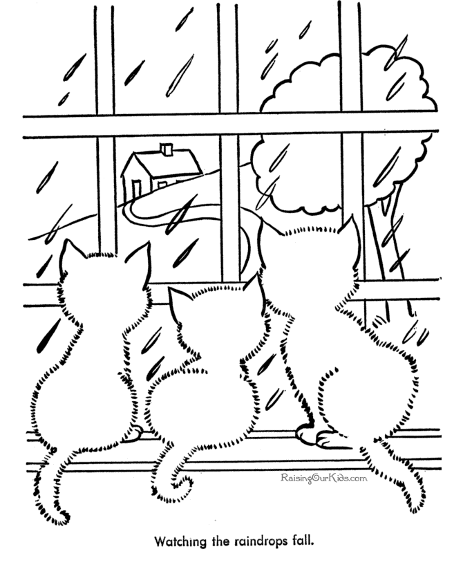 Printable Cats Coloring Page