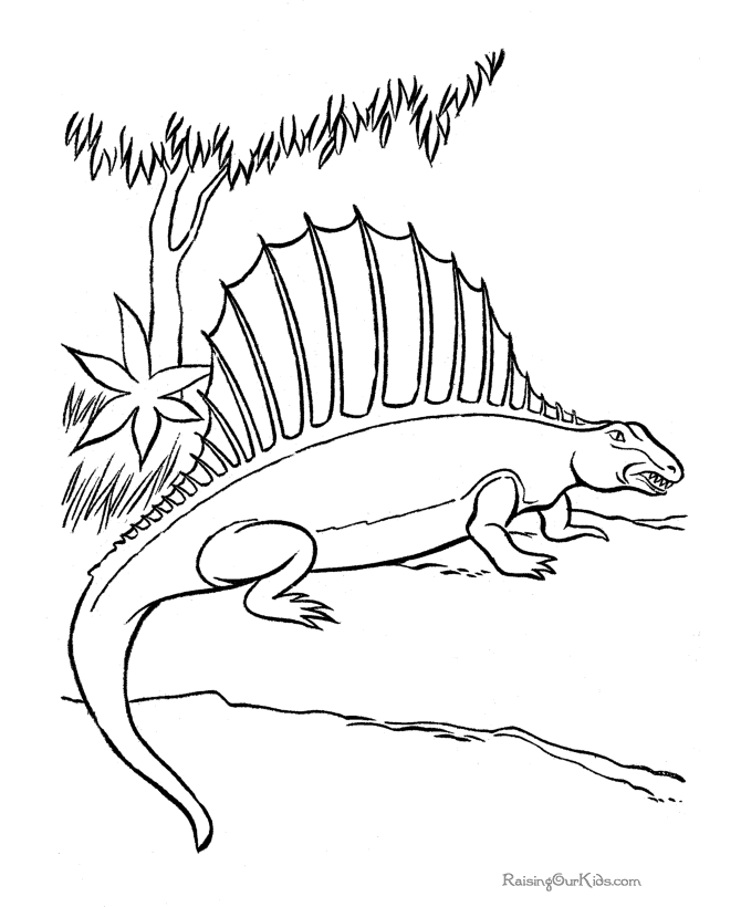 Free Dinosaur - dimetrodon coloring picture