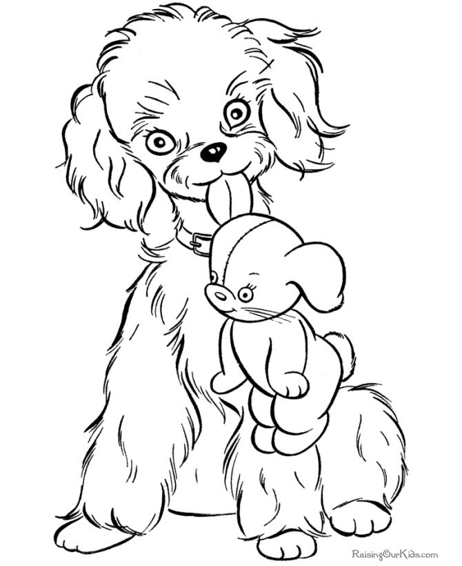 Free animal page of puppy to color