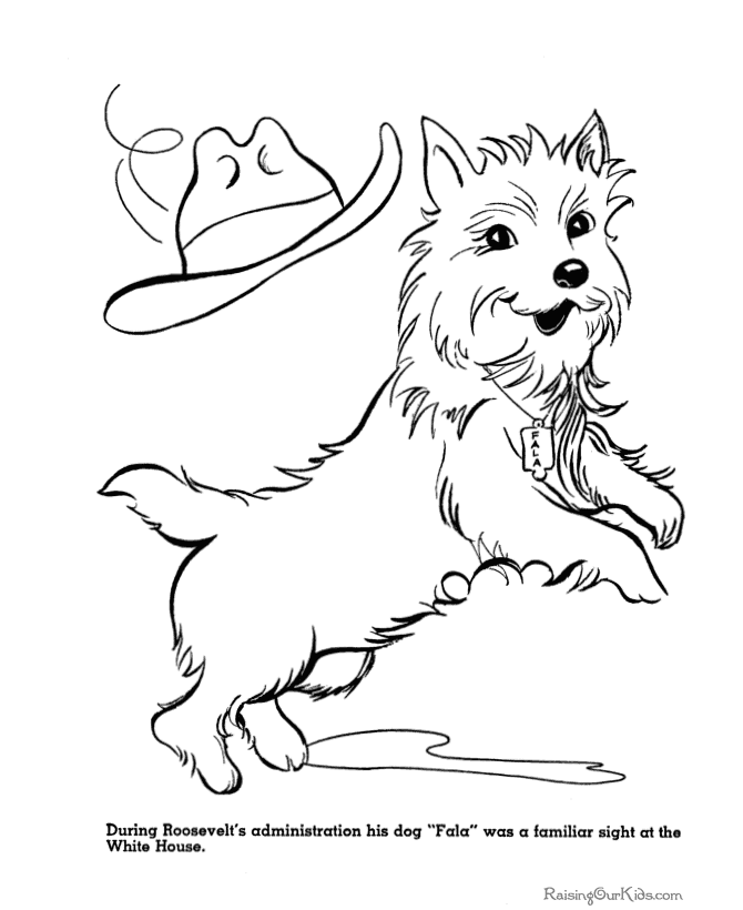 Free dog image to color