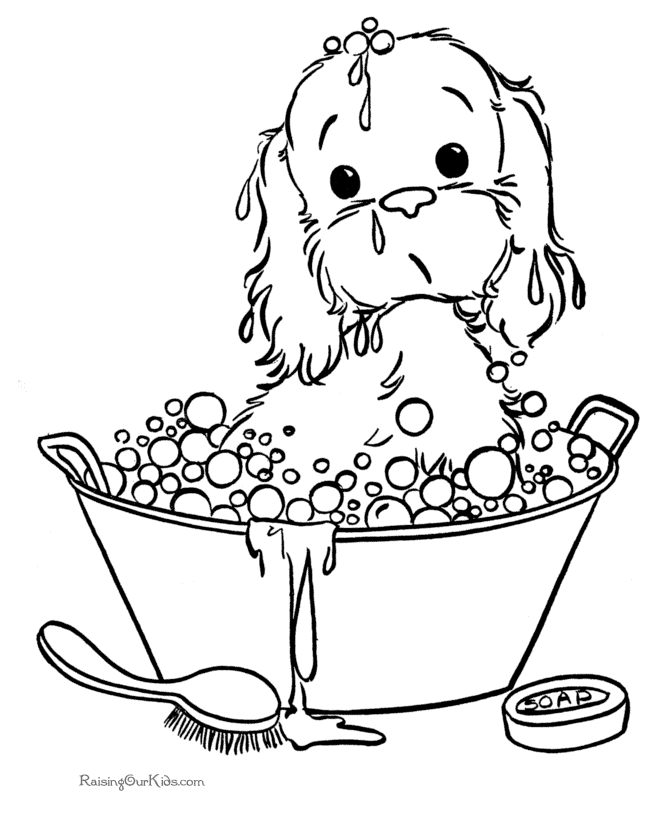 Free printable puppy picture to color
