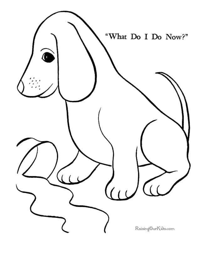 simple dog cat coloring pages - photo #44