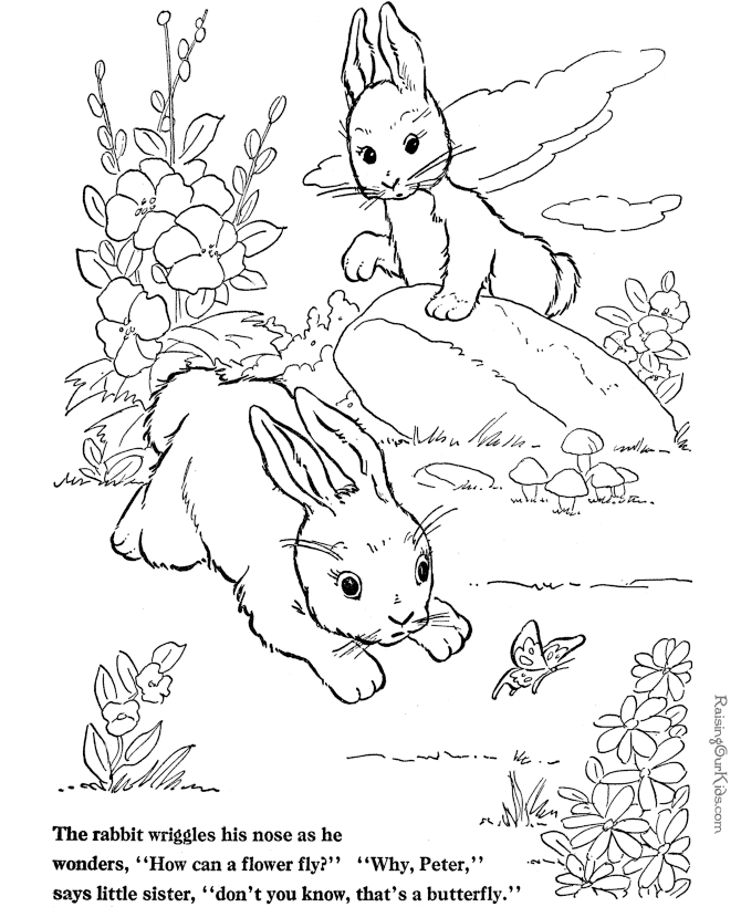 Rabbit coloring pages to print and color