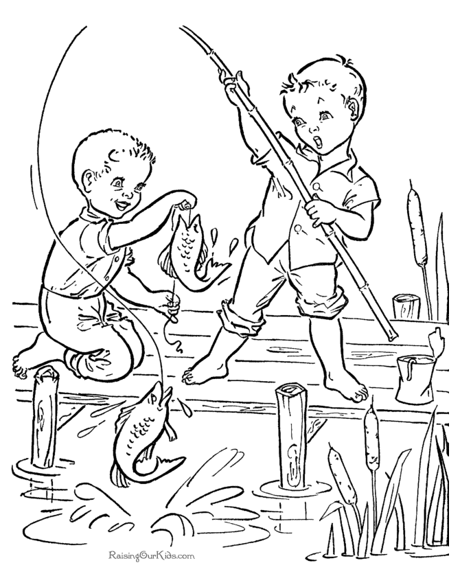 Coloring book page of Fish