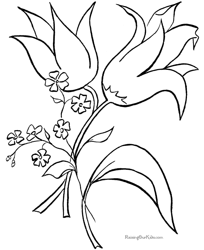 Free printable flowers coloring page