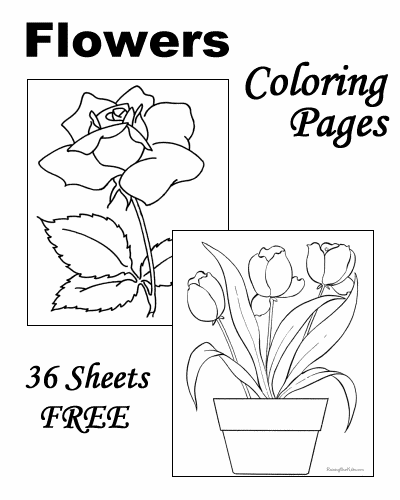 Flower coloring pages!