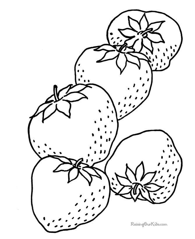 Strawberry coloring book page