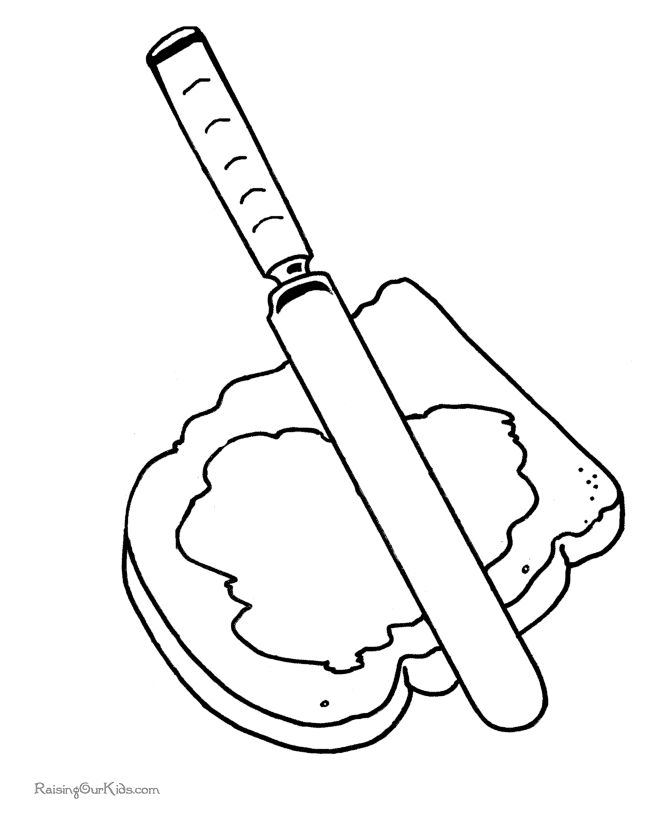 Sandwich coloring book page
