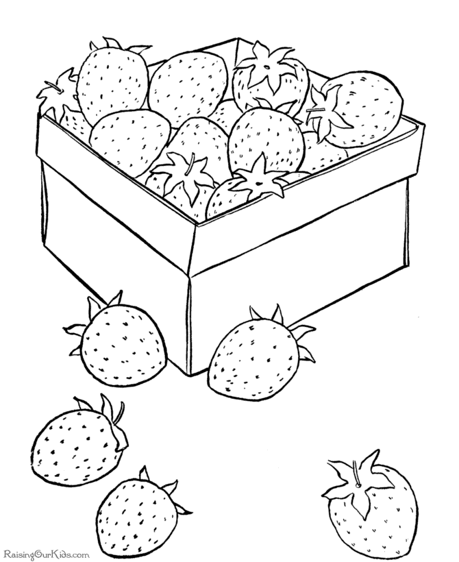 Strawberry coloring sheet to print and color