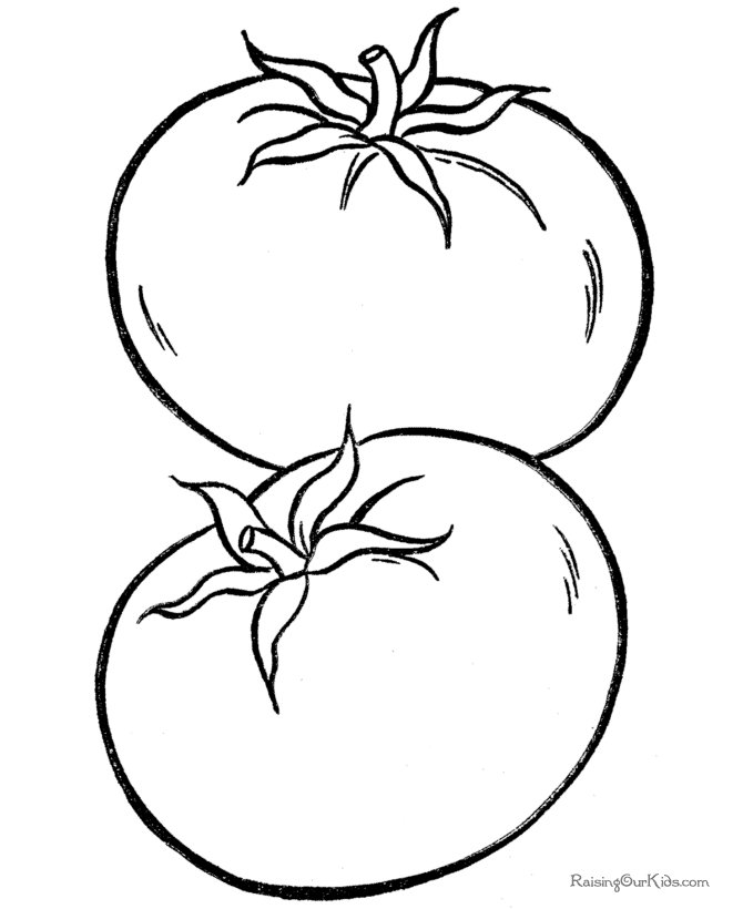 Tomato coloring picture to print and color