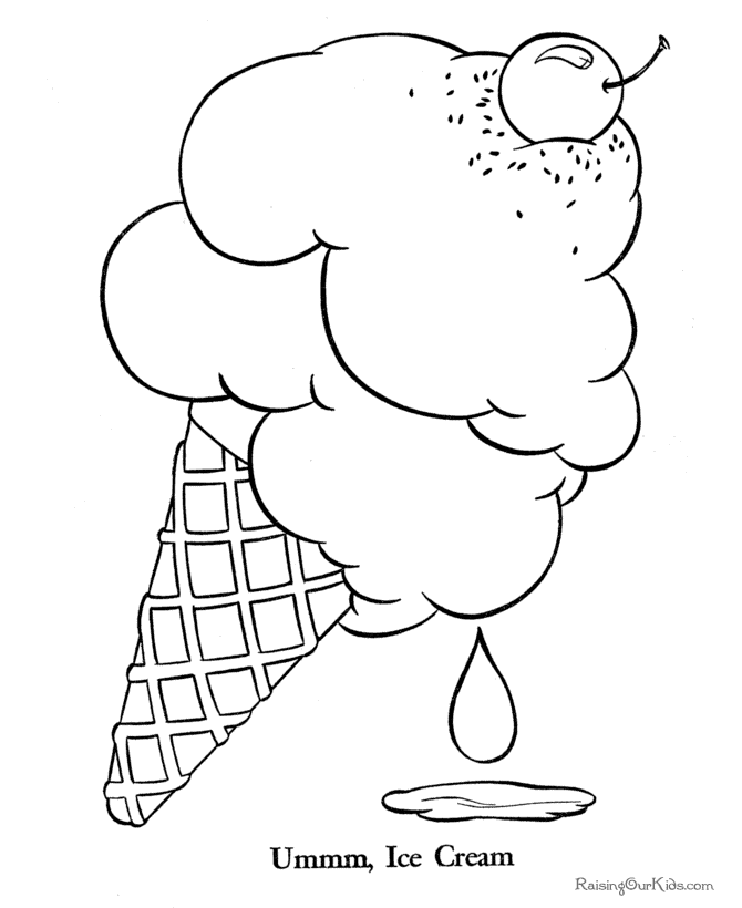 Ice Cream picture to print and color