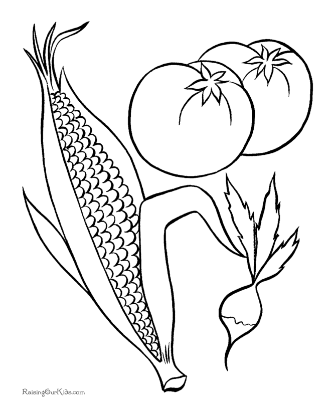 Corn picture to print and color