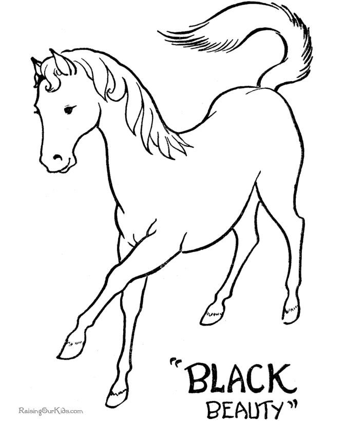 Printable Coloring Pages Horses Color Cartoon