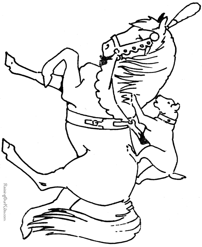 Free printable horses coloring pages 019