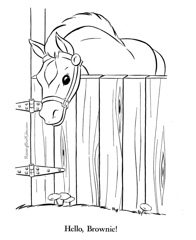 Horses coloring page