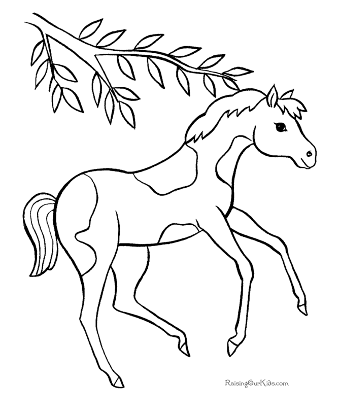 Free printable horse sheet to color