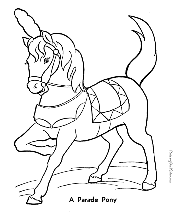 Free printable horse pictures to color