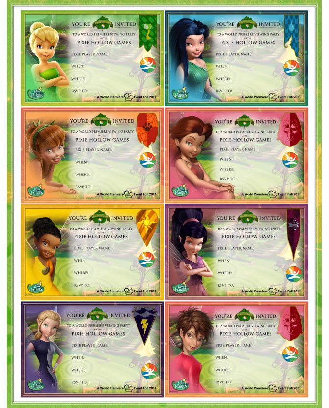 Tinker Bell crafts - Make Party Invitations