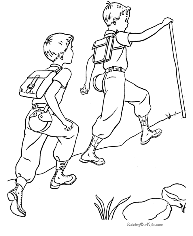 camping kids coloring pages - photo #6