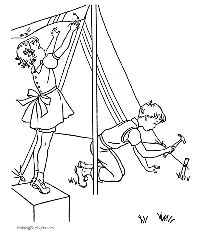 camping dot to dot coloring pages - photo #23