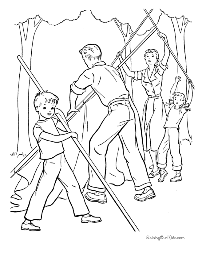 camping kids coloring pages - photo #25