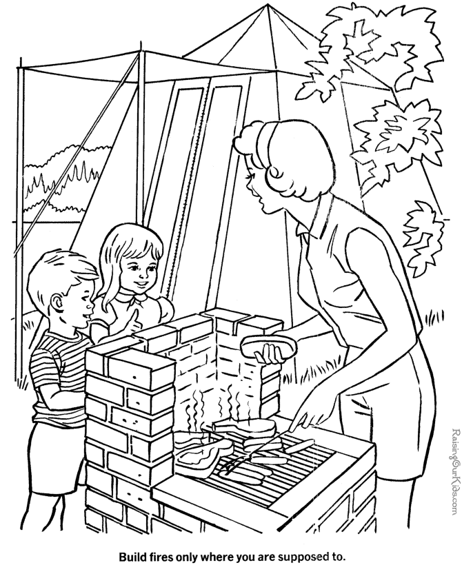 camping coloring pages for kids - photo #19