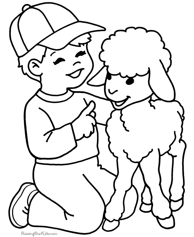 Free printable lamb coloring page