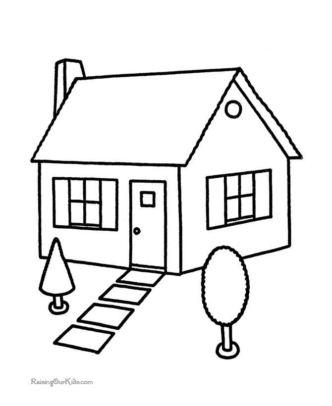 Free printable house coloring pages