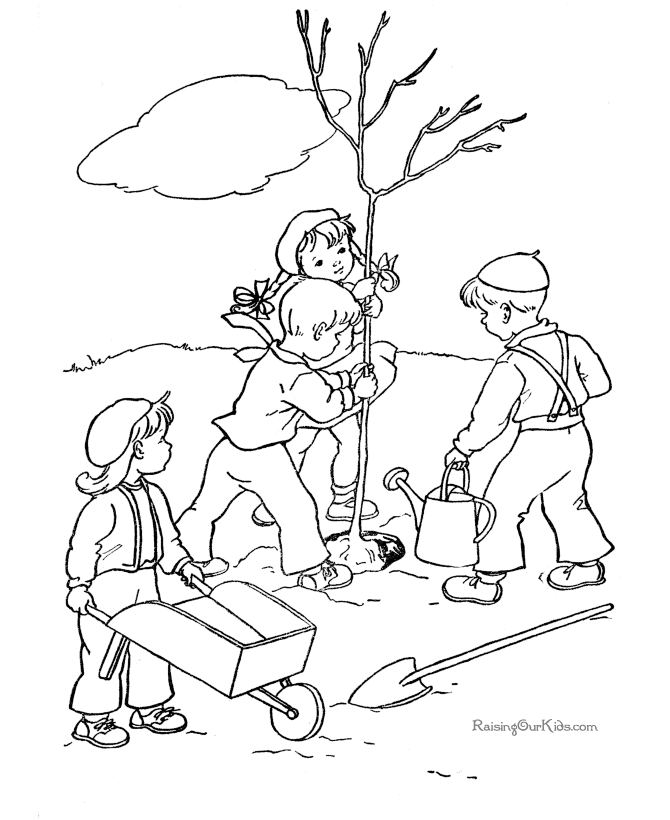 Arbor Day activities coloring pages
