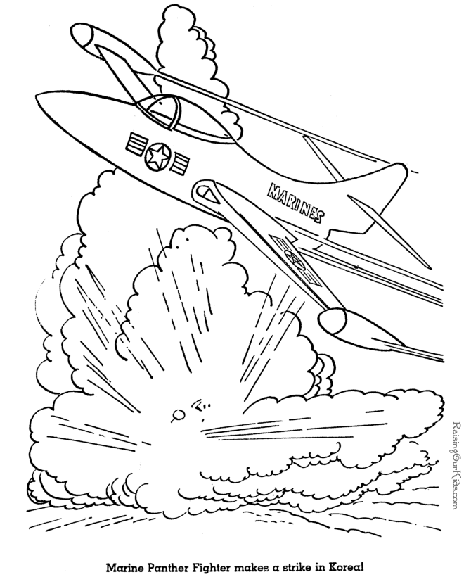 Military jet coloring pages