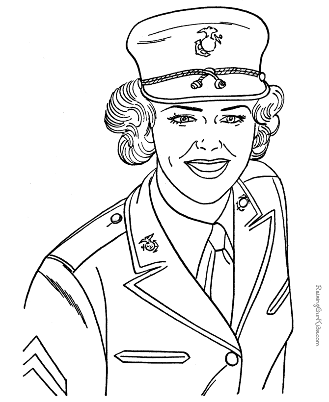 Free printable military picture to color