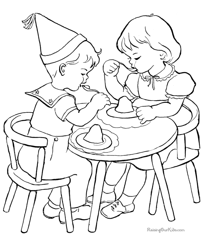 Free printable Birthday kid coloring pages