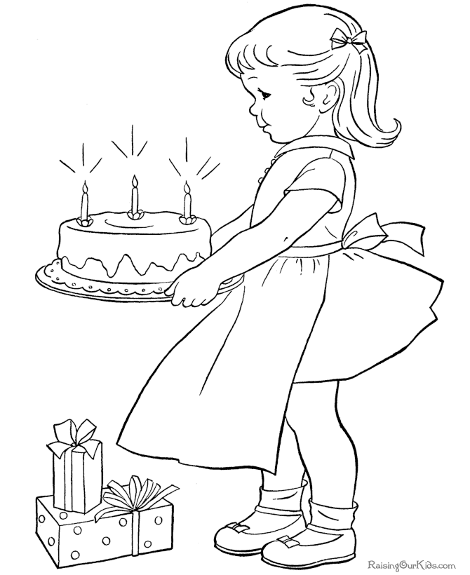 Birthday coloring pages for kid