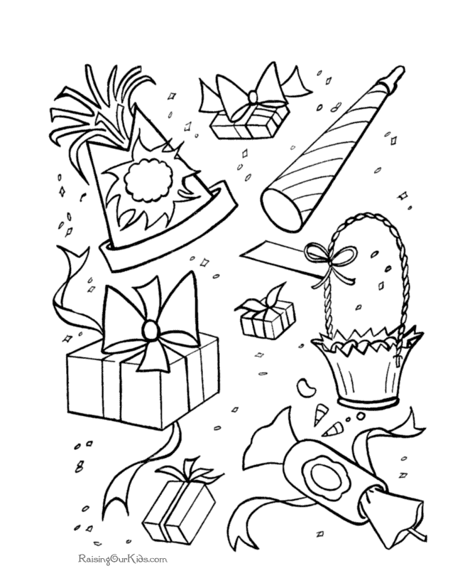 Birthday party coloring page