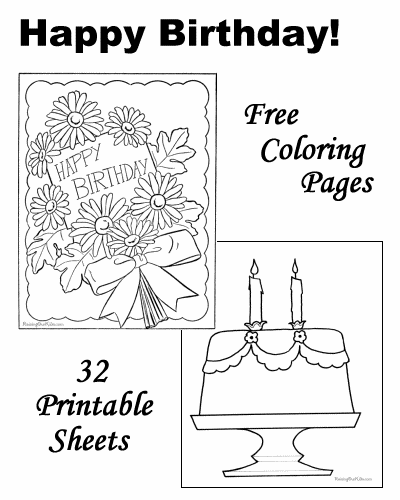 Birthday coloring pages!