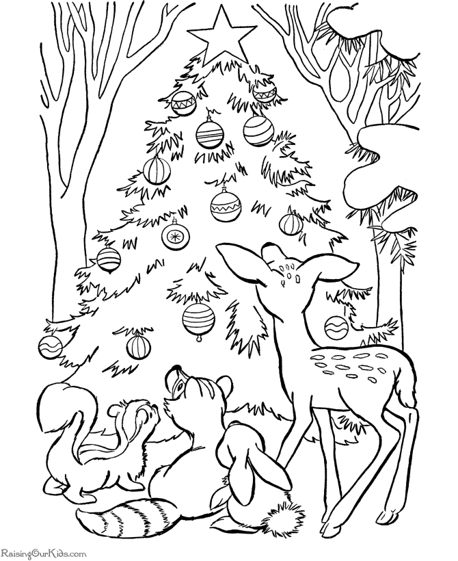 Christmas coloring pages  Printable animals pages!