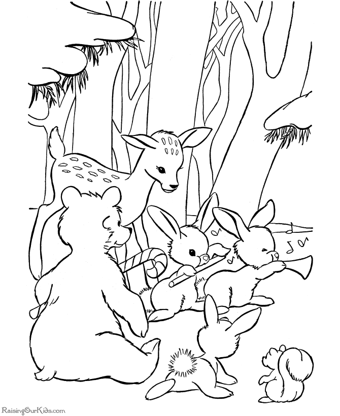 Animal coloring pages for Christmas!