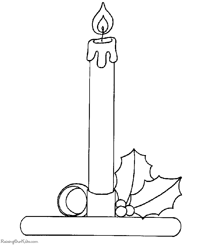 Christmas candle printable coloring pages