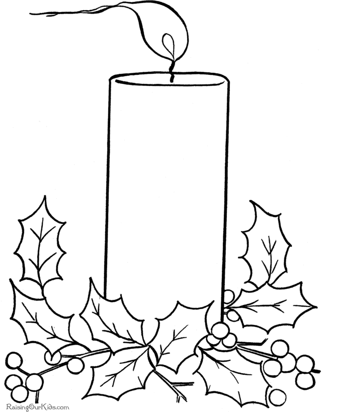 christmas candle Colouring Pages