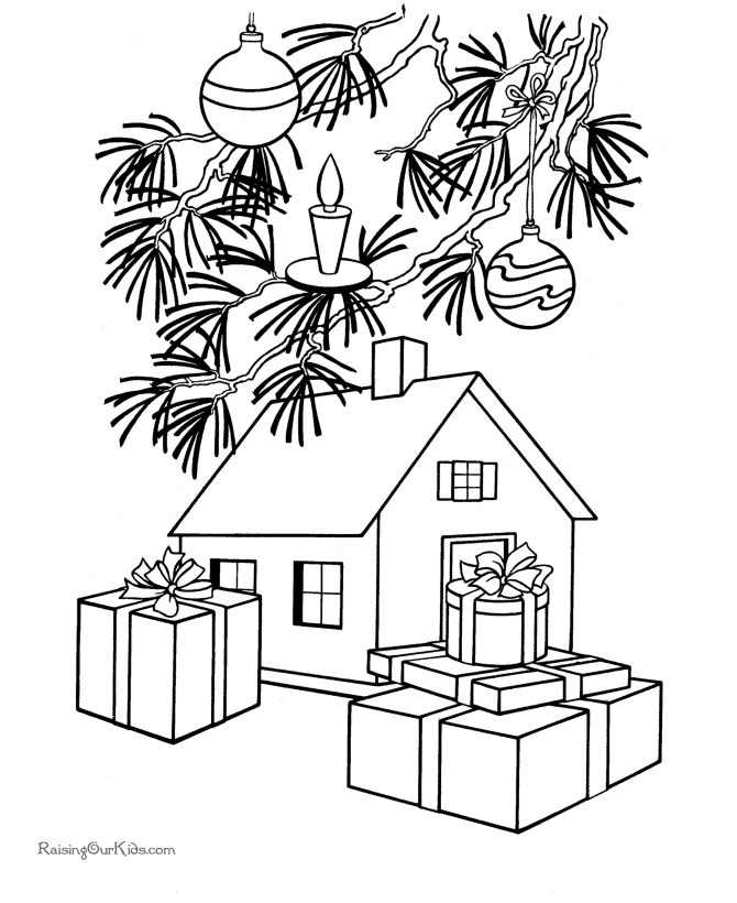 Christmas kids coloring pages - Toys under the tree!