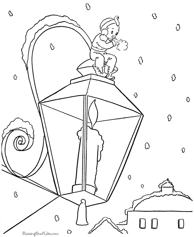 Christmas scene coloring pages - 003