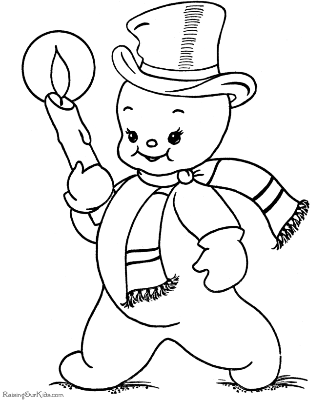 Printable Christmas snowman coloring pages!