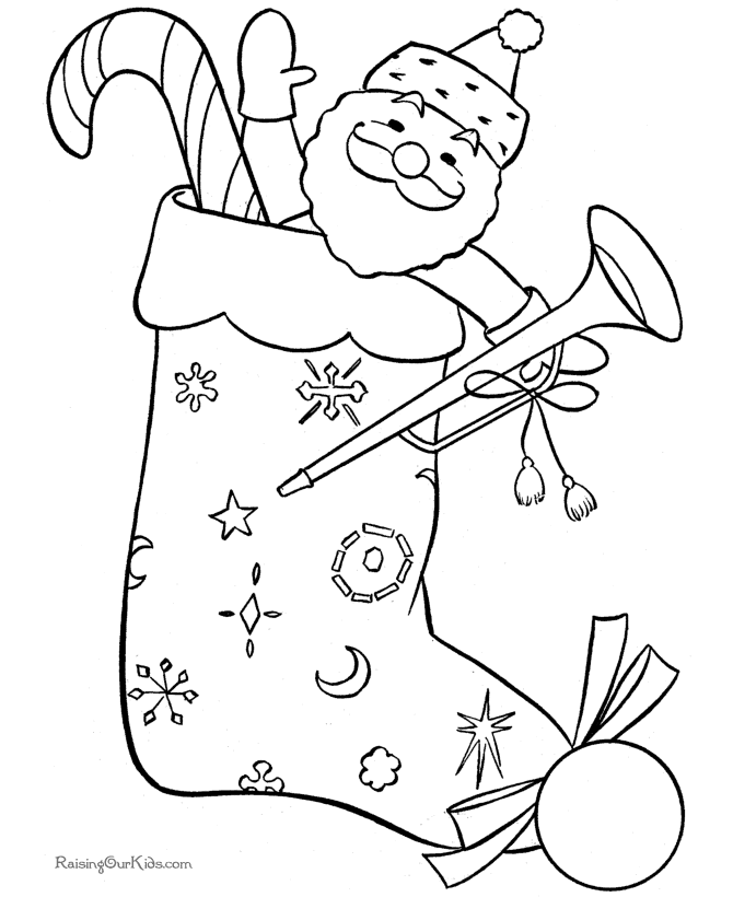 xmas stocking coloring pages - photo #29