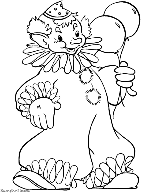 halloween clown coloring pages - photo #26