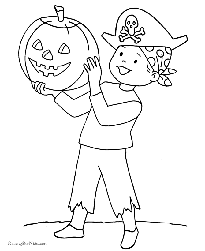 Halloween coloring pages - Pirate Boy!