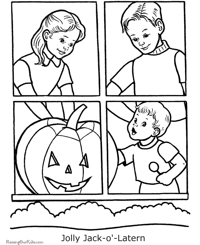 Kids Halloween coloring page