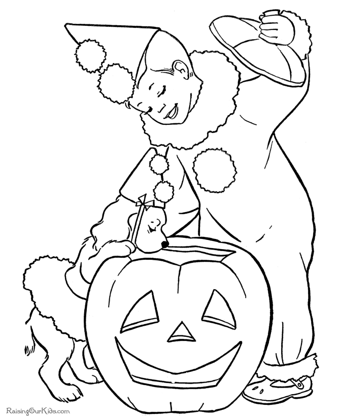 Printable kids Halloween coloring pages!